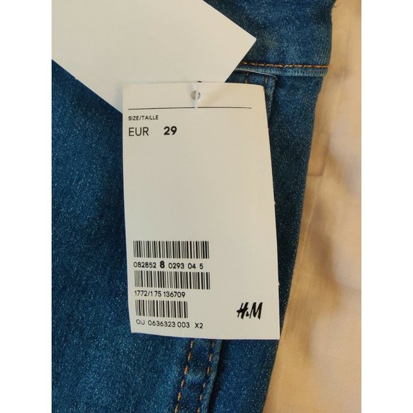 H&M &DENIM SKINNY ANKLE STRETCH JEANS WOMEN'S SIZE 29 HIGH WAIST MEDIUM WASH - Picture 8 of 10
